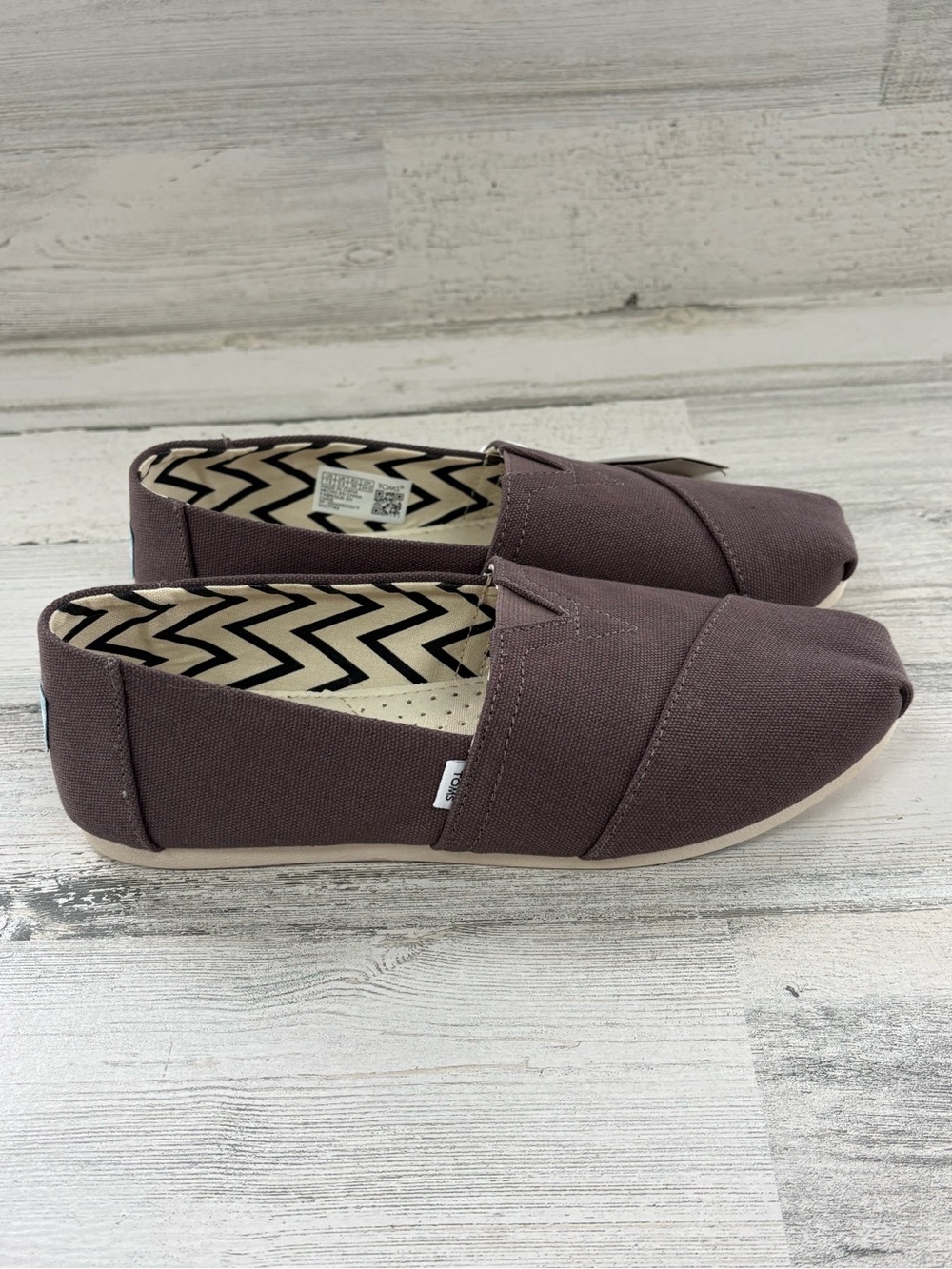 Toms Women’s Size 7.5 Alpargata 50% Recycled Cotton Slip On Shoes In Ash Taupe